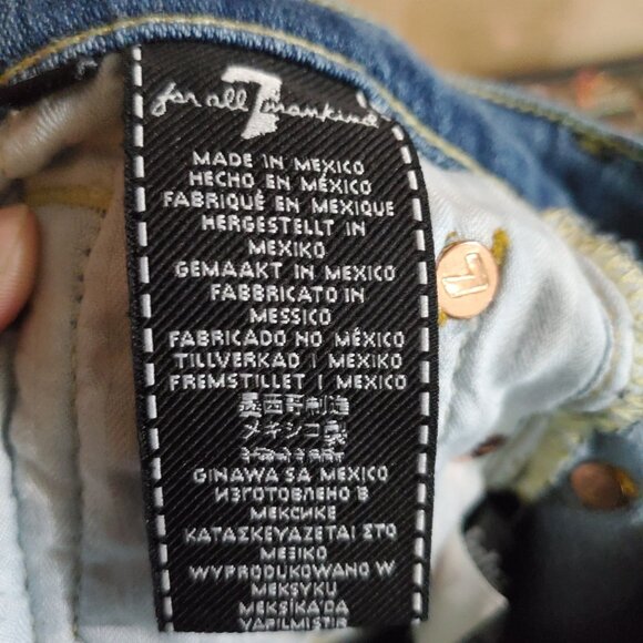 7 For All Mankind Jeans Womens 26 Blue Josefina Luxe Vintage Button Fly Ankle - Picture 6 of 16